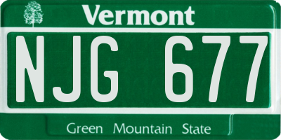 VT license plate NJG677