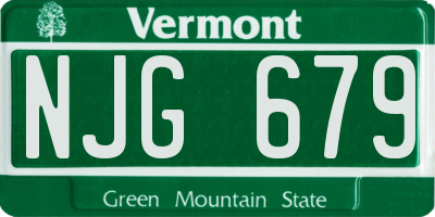 VT license plate NJG679