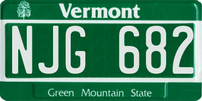 VT license plate NJG682