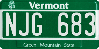 VT license plate NJG683