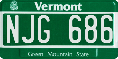 VT license plate NJG686