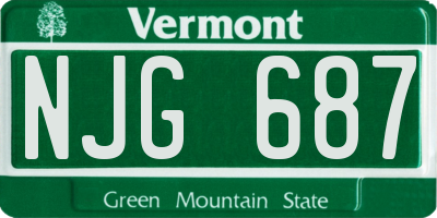VT license plate NJG687