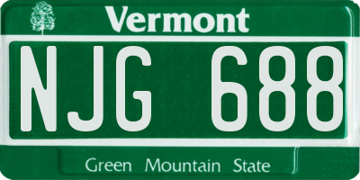 VT license plate NJG688