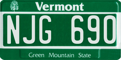 VT license plate NJG690