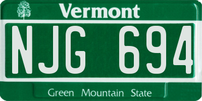 VT license plate NJG694