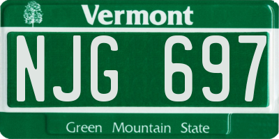 VT license plate NJG697