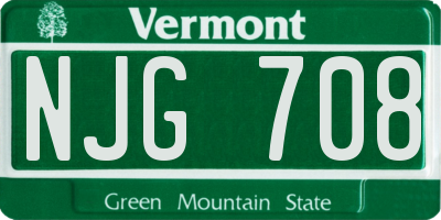 VT license plate NJG708