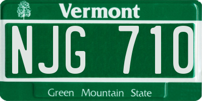 VT license plate NJG710