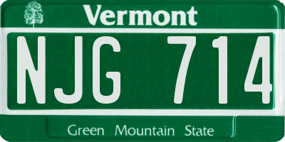 VT license plate NJG714