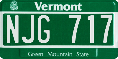 VT license plate NJG717