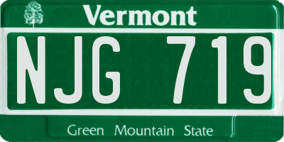 VT license plate NJG719