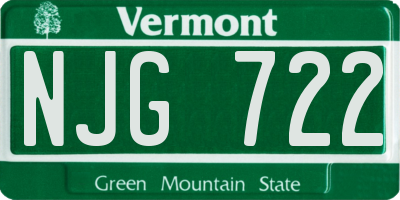VT license plate NJG722