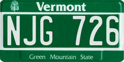 VT license plate NJG726