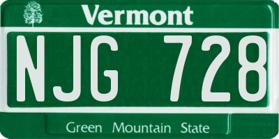 VT license plate NJG728