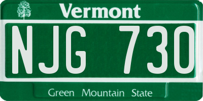 VT license plate NJG730