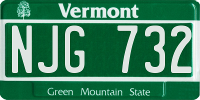 VT license plate NJG732