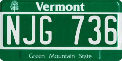 VT license plate NJG736