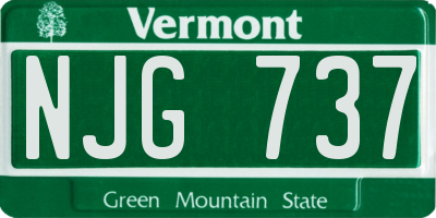 VT license plate NJG737
