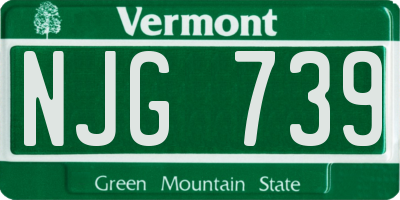 VT license plate NJG739
