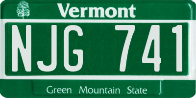 VT license plate NJG741