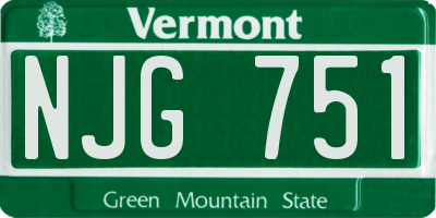 VT license plate NJG751
