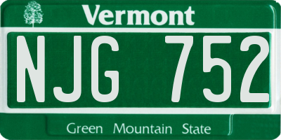 VT license plate NJG752