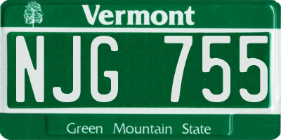 VT license plate NJG755