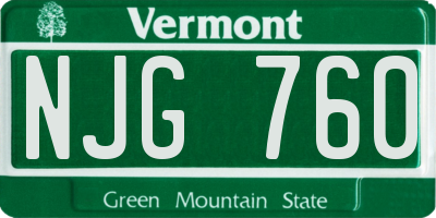 VT license plate NJG760