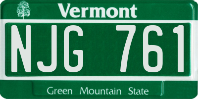 VT license plate NJG761