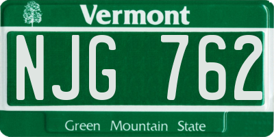 VT license plate NJG762
