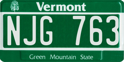 VT license plate NJG763