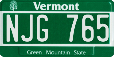 VT license plate NJG765