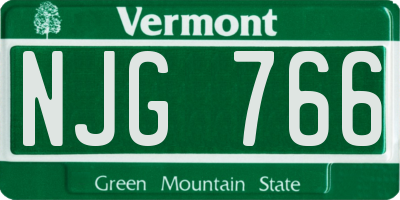 VT license plate NJG766