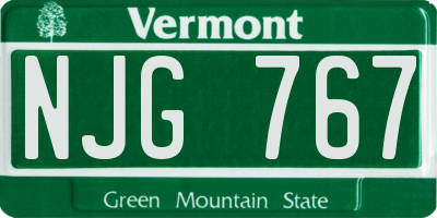 VT license plate NJG767