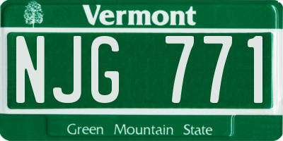 VT license plate NJG771