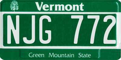 VT license plate NJG772