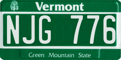 VT license plate NJG776