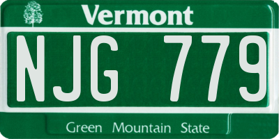 VT license plate NJG779