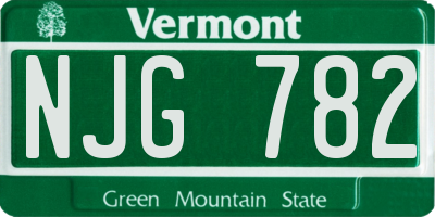 VT license plate NJG782