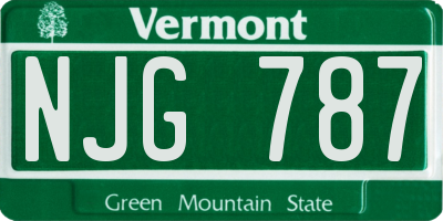 VT license plate NJG787