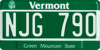 VT license plate NJG790