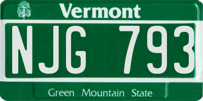 VT license plate NJG793