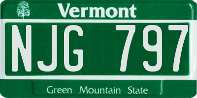 VT license plate NJG797