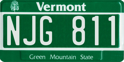 VT license plate NJG811