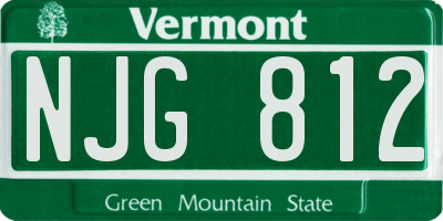 VT license plate NJG812
