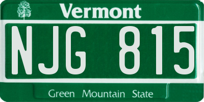 VT license plate NJG815