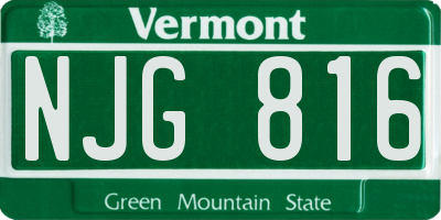 VT license plate NJG816