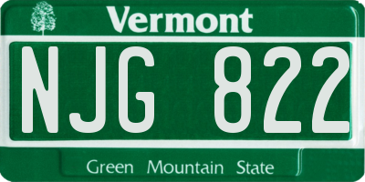 VT license plate NJG822