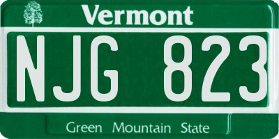 VT license plate NJG823
