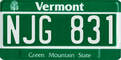 VT license plate NJG831